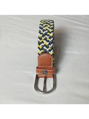 Devoucoux Biarritz Belt 38/95 S/M Multicolor Braided Stretch Woven Equestrian